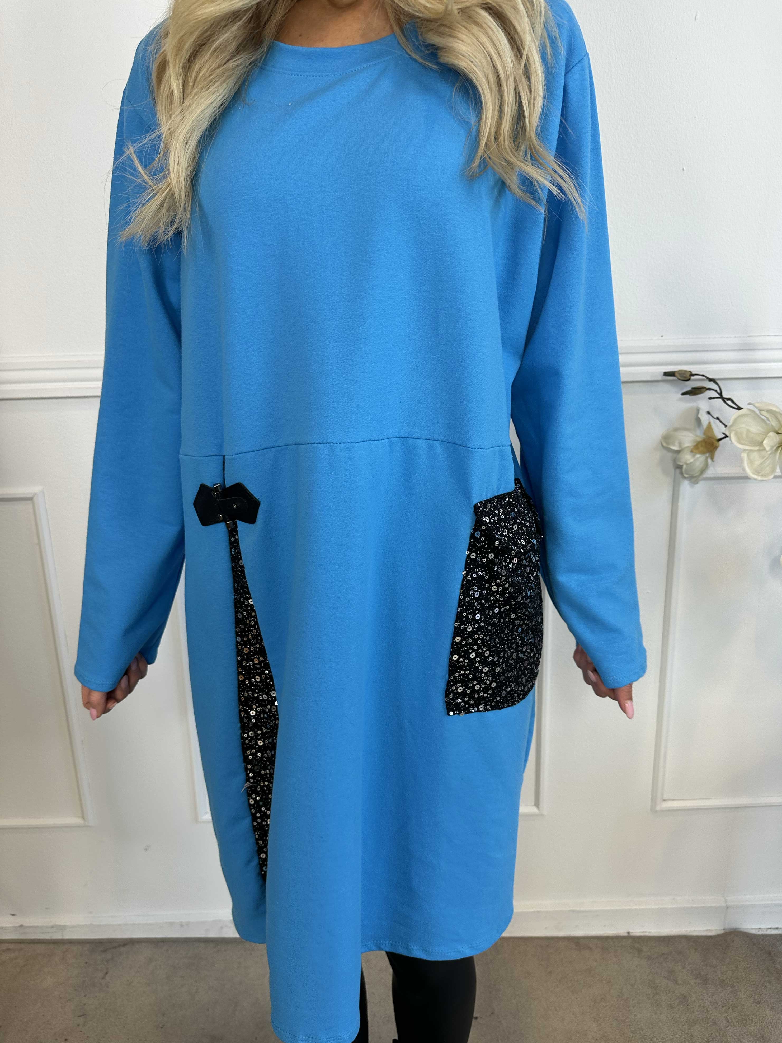 Micha - Kjole i bomuld pyntet med pailletter